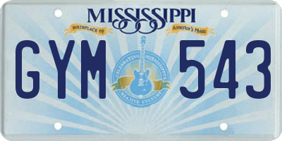 MS license plate GYM543