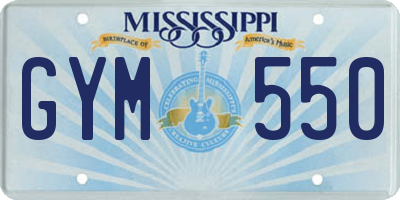 MS license plate GYM550