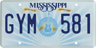 MS license plate GYM581