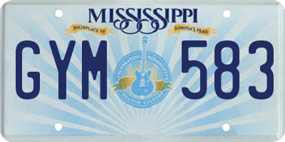 MS license plate GYM583