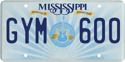 MS license plate GYM600