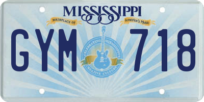 MS license plate GYM718