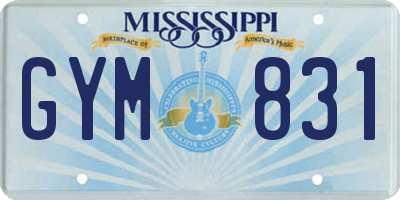 MS license plate GYM831