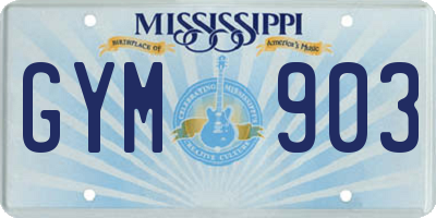MS license plate GYM903