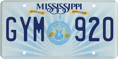 MS license plate GYM920