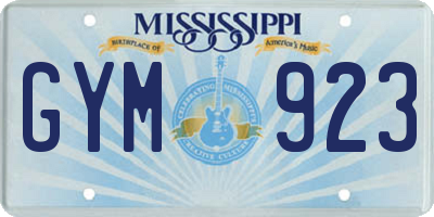 MS license plate GYM923