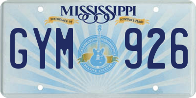MS license plate GYM926
