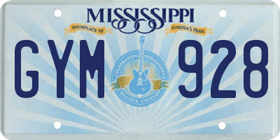 MS license plate GYM928