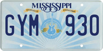 MS license plate GYM930