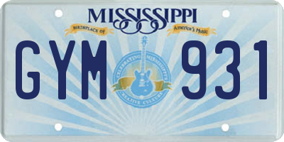 MS license plate GYM931
