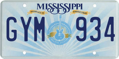 MS license plate GYM934