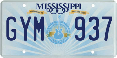MS license plate GYM937