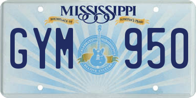 MS license plate GYM950
