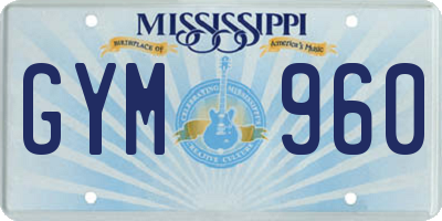 MS license plate GYM960