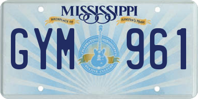 MS license plate GYM961