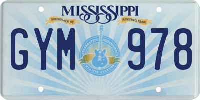 MS license plate GYM978
