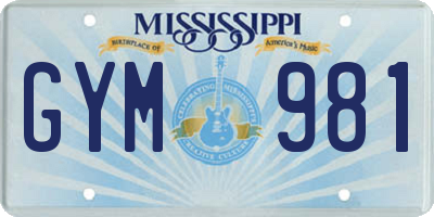 MS license plate GYM981