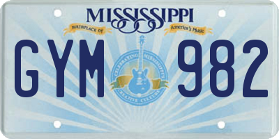 MS license plate GYM982