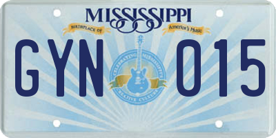 MS license plate GYN015