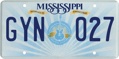 MS license plate GYN027