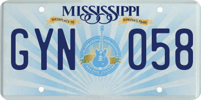MS license plate GYN058