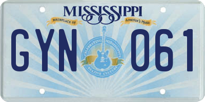 MS license plate GYN061