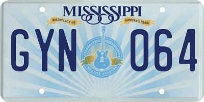 MS license plate GYN064