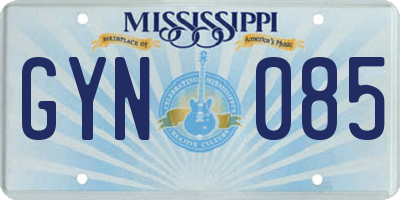 MS license plate GYN085