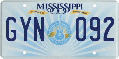 MS license plate GYN092