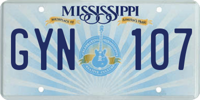MS license plate GYN107