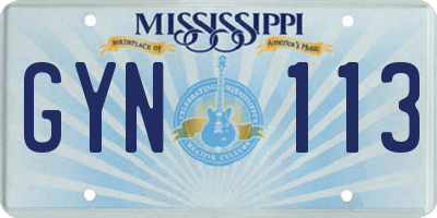 MS license plate GYN113