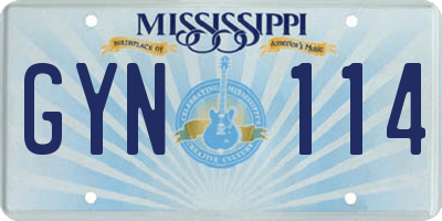 MS license plate GYN114