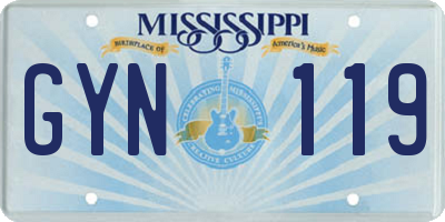 MS license plate GYN119