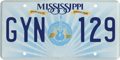MS license plate GYN129