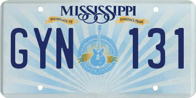 MS license plate GYN131