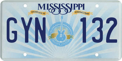 MS license plate GYN132