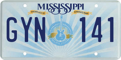 MS license plate GYN141