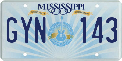 MS license plate GYN143