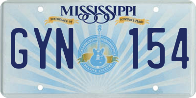 MS license plate GYN154