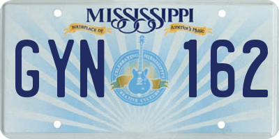 MS license plate GYN162