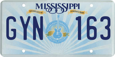 MS license plate GYN163