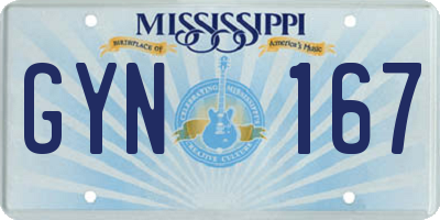 MS license plate GYN167
