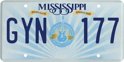 MS license plate GYN177