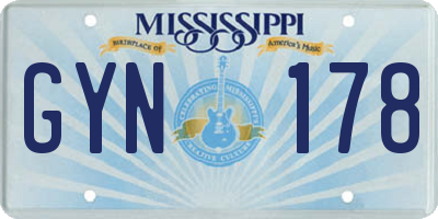 MS license plate GYN178