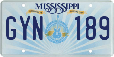 MS license plate GYN189