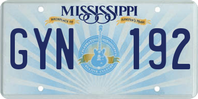 MS license plate GYN192