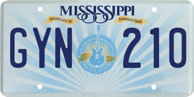 MS license plate GYN210