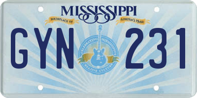 MS license plate GYN231