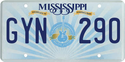 MS license plate GYN290