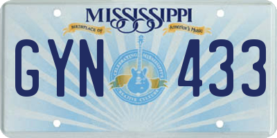 MS license plate GYN433